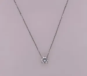 10K LAB Diamond Solitaire Pendant