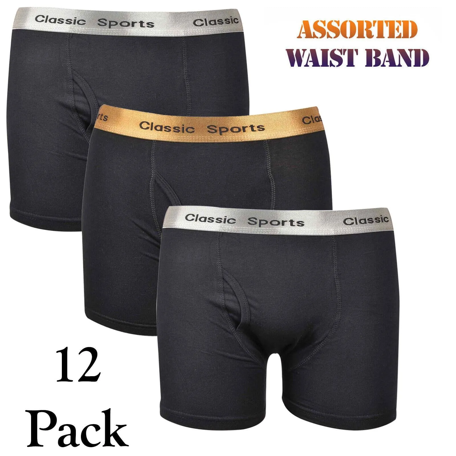 12 Pack Mens Sport Boxers