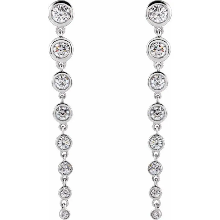 14K White 1 3/4 CTW Lab-Grown Diamond Earrings