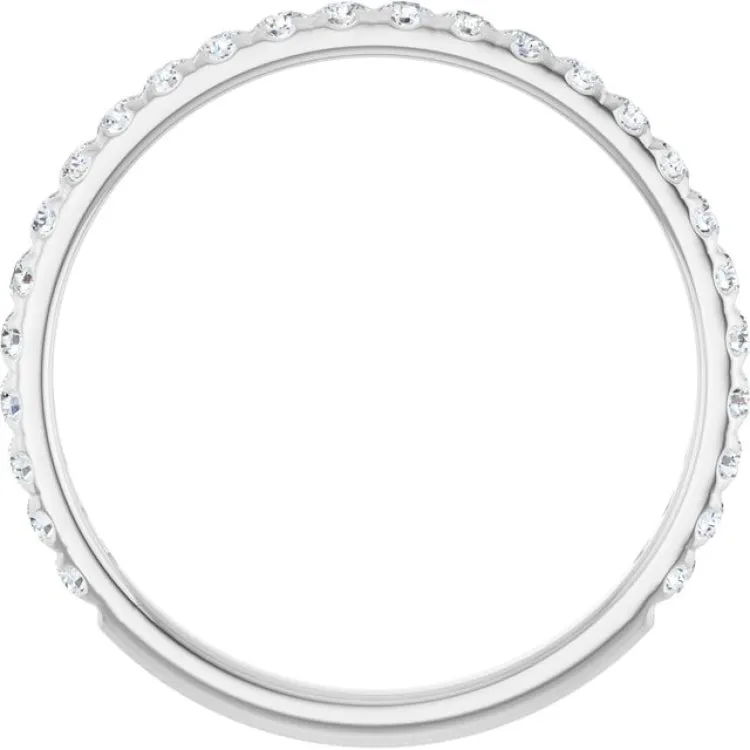14K White 1/3 CTW Lab-Grown Diamond French-Set Anniversary Band