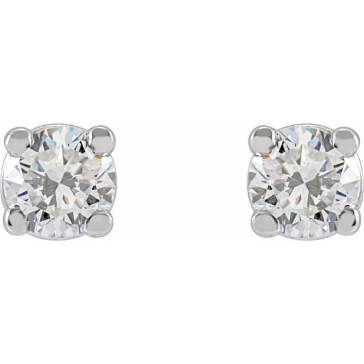 14K White 1/5 CTW Lab-Grown Dimaond Stud Earrings