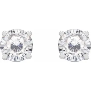 14K White 5 mm Stuller Lab-Grown Moissanite Stud Earrings