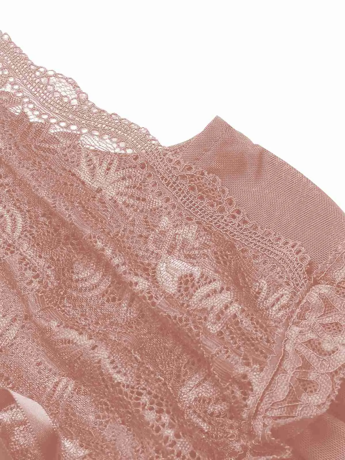 1930s Deep V-Neck Lace Mesh Nightgown