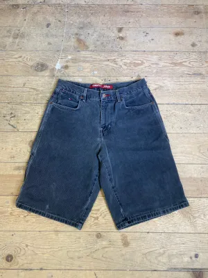 1990s Black Denim Cargo Shorts by Tommy Hilfiger