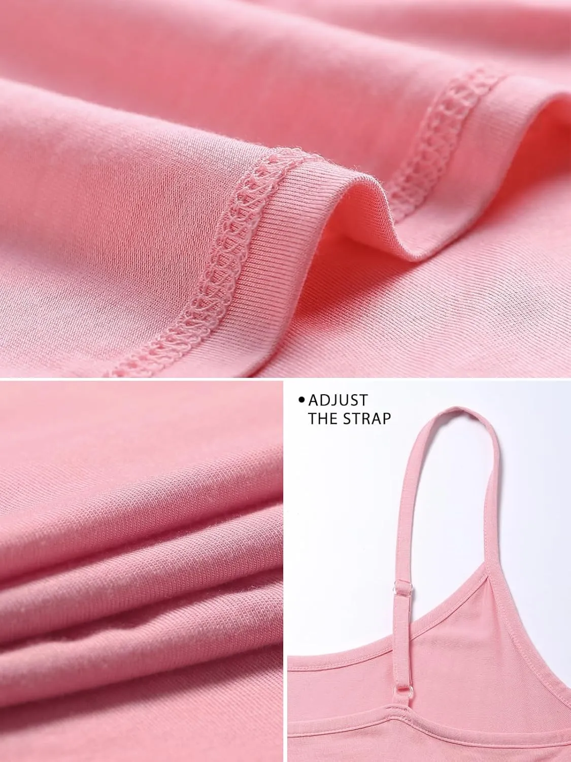 4 PCS Basic Camisoles Tops for Womens Undershirts Adjustable Spaghetti Strap Tanks