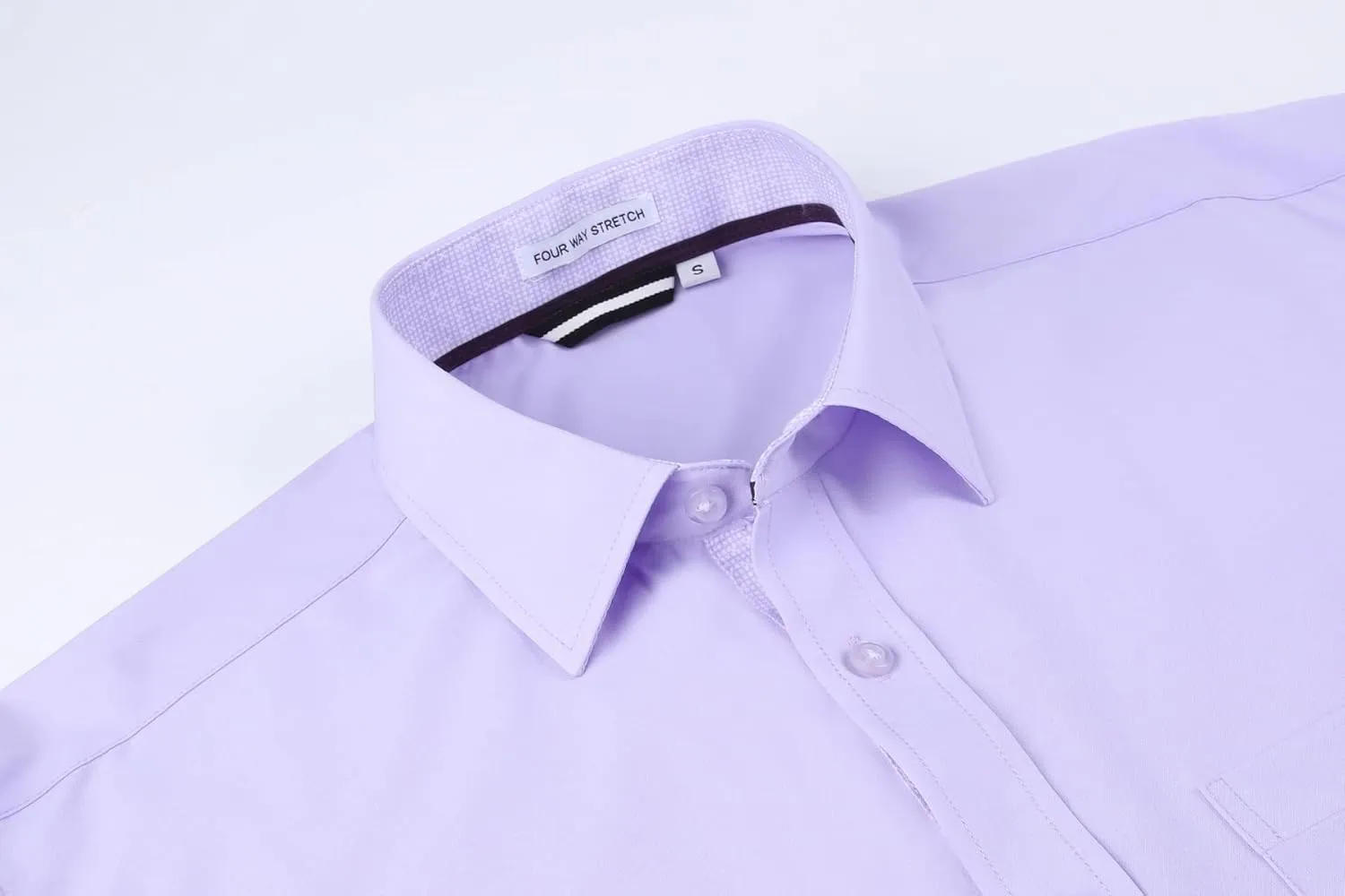 Alex Vando Mens Dress Shirt Wrinkle Free Regular Fit 4-Way Stretch Button Down Shirts