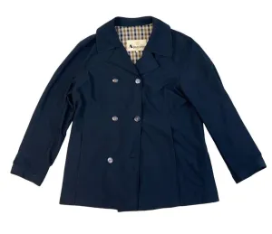 AQUASCUTUM DOUBLE BREASTED PEA COAT NAVY BLUE SIZE L