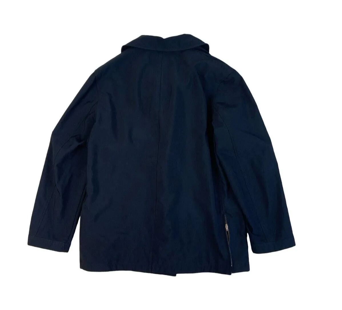 AQUASCUTUM DOUBLE BREASTED PEA COAT NAVY BLUE SIZE L