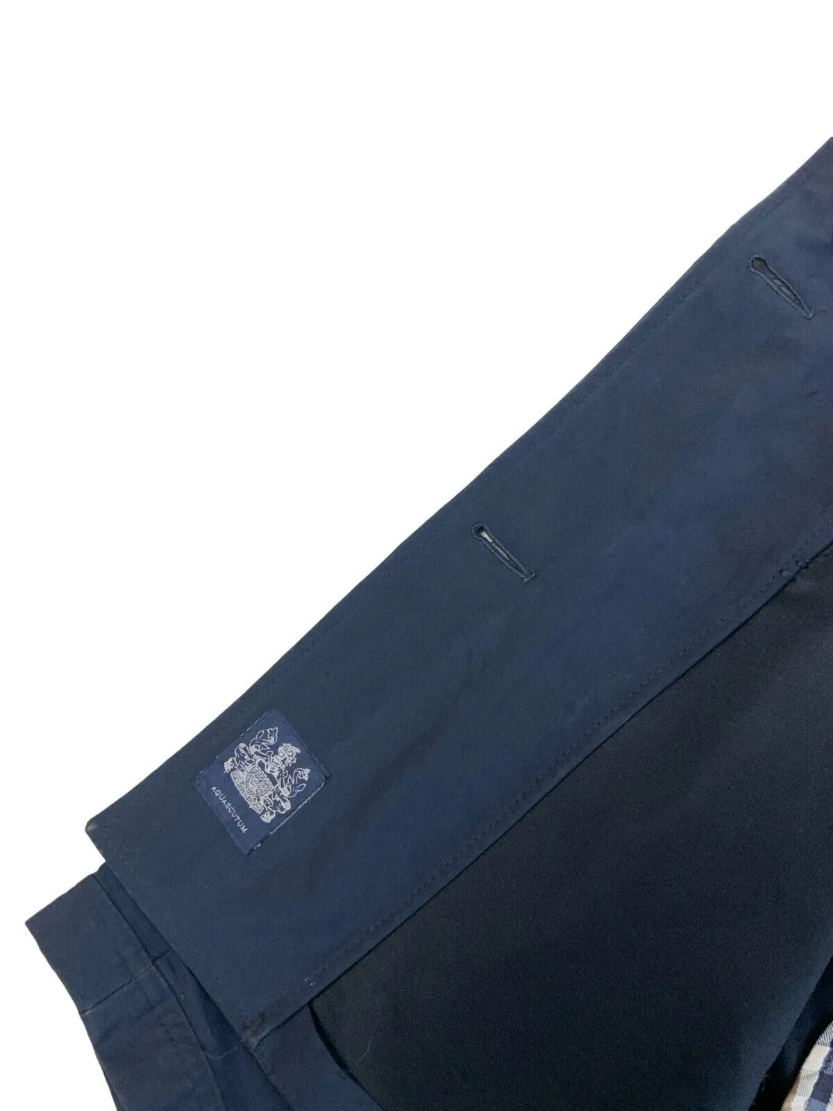 AQUASCUTUM DOUBLE BREASTED PEA COAT NAVY BLUE SIZE L