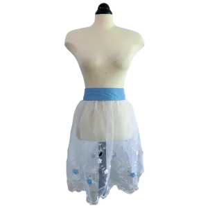 Blue Floral Lace Half Apron