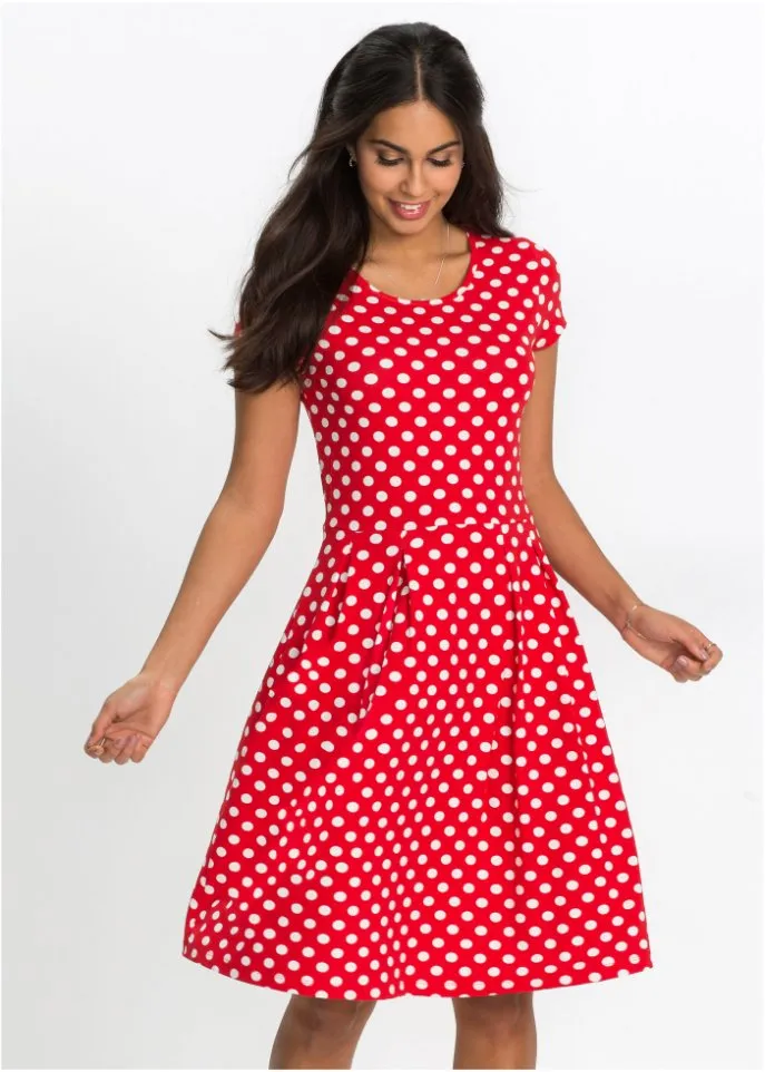 Bodyflirt jersey dress, red
