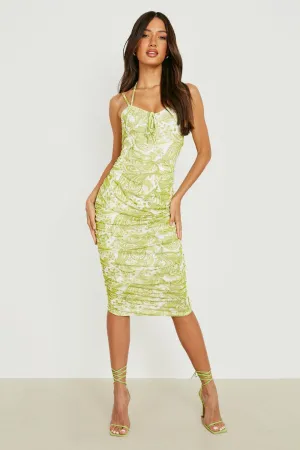 Boohoo Paisley Print Midi Dress, Green