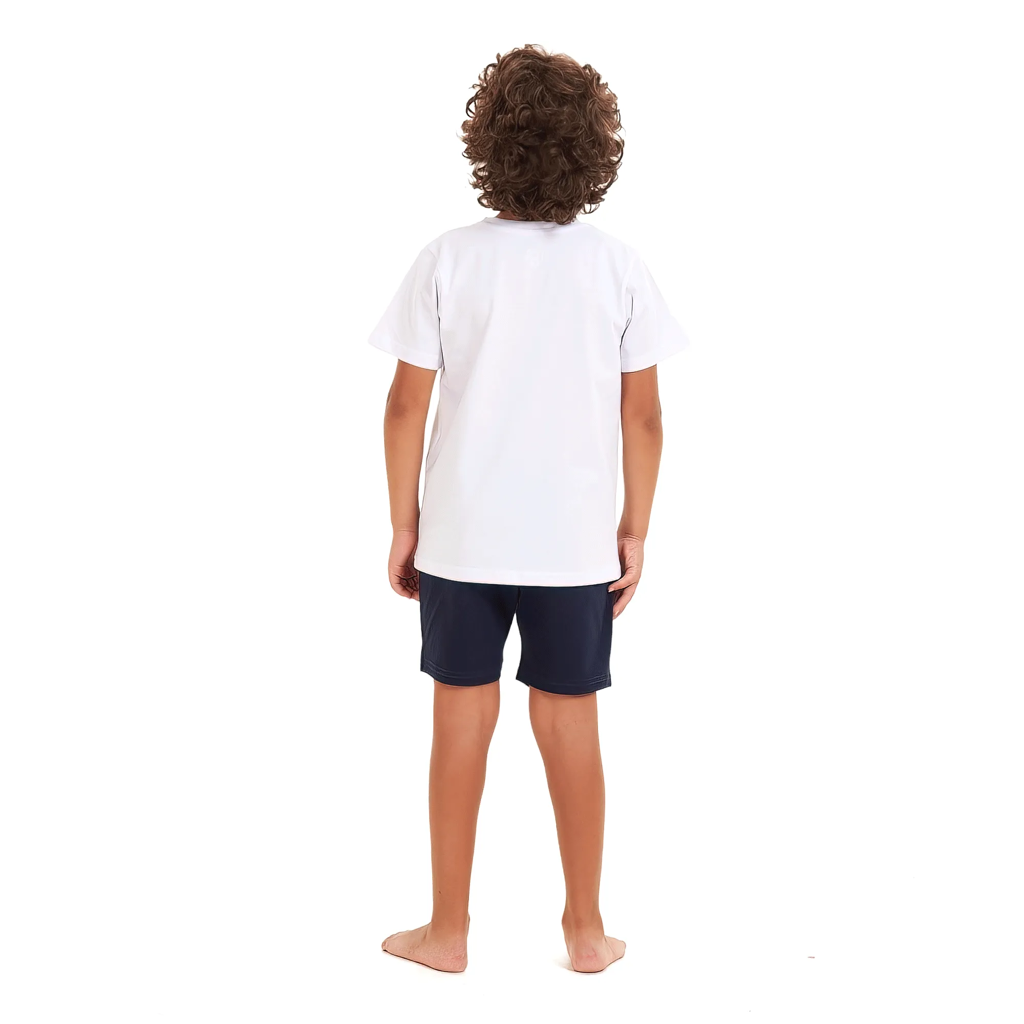 Boys summer pajama set Monster t-shirt  Dark blue shorts