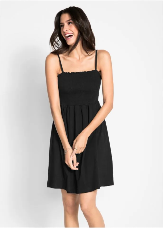 Bpc Bonprix Collection Jersey Dress with Adjustable Straps, Black