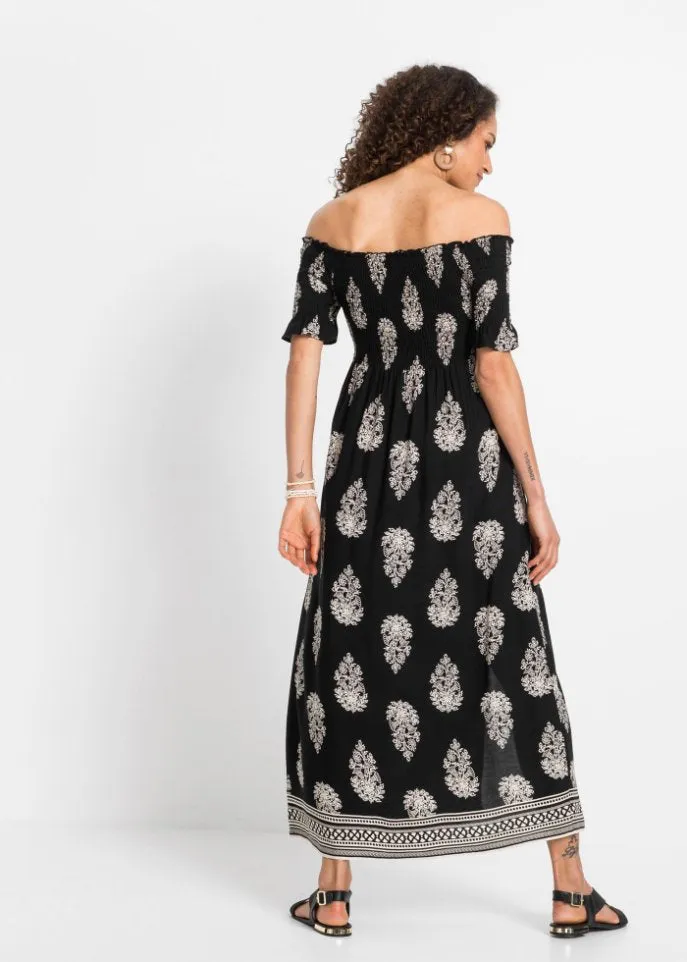 Carmen dress Rainbow, black