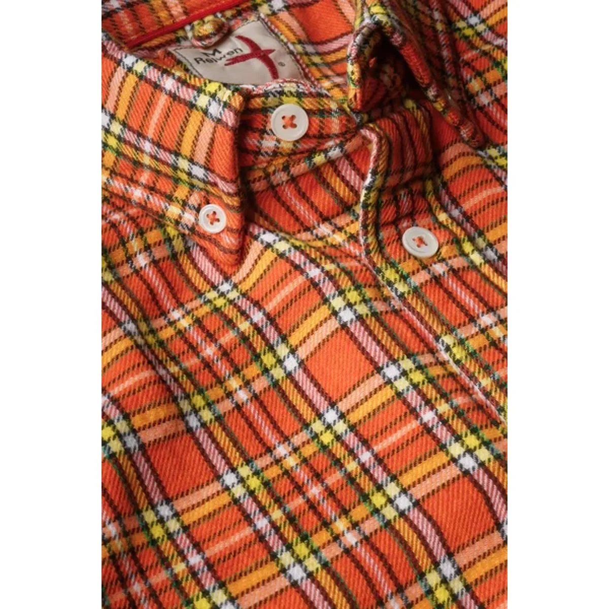 Chamois-Lined Flannel Orange Multi Plaid