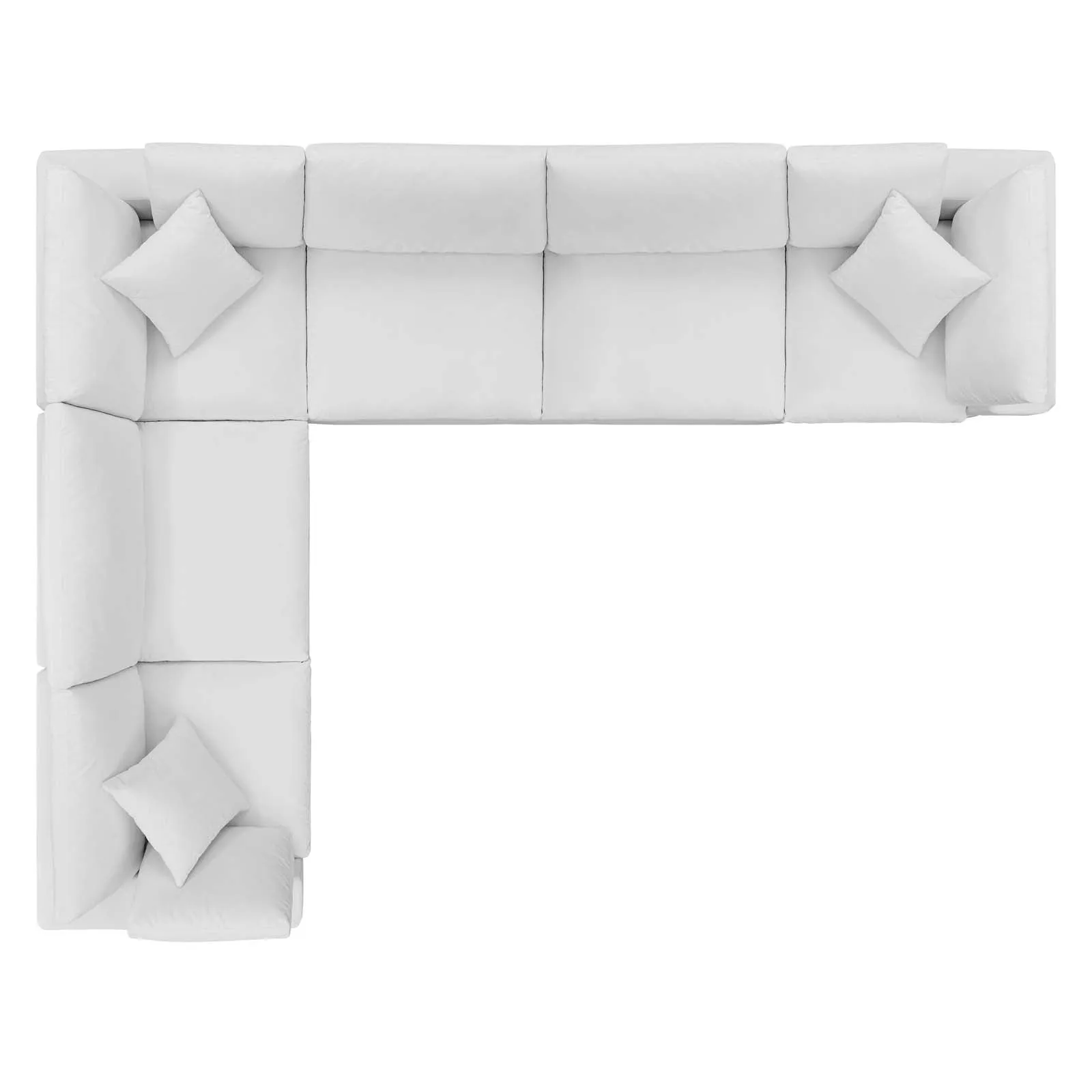 Commix  Down Filled Overstuffed Performance Velvet 6-Piece Sectional Sofa