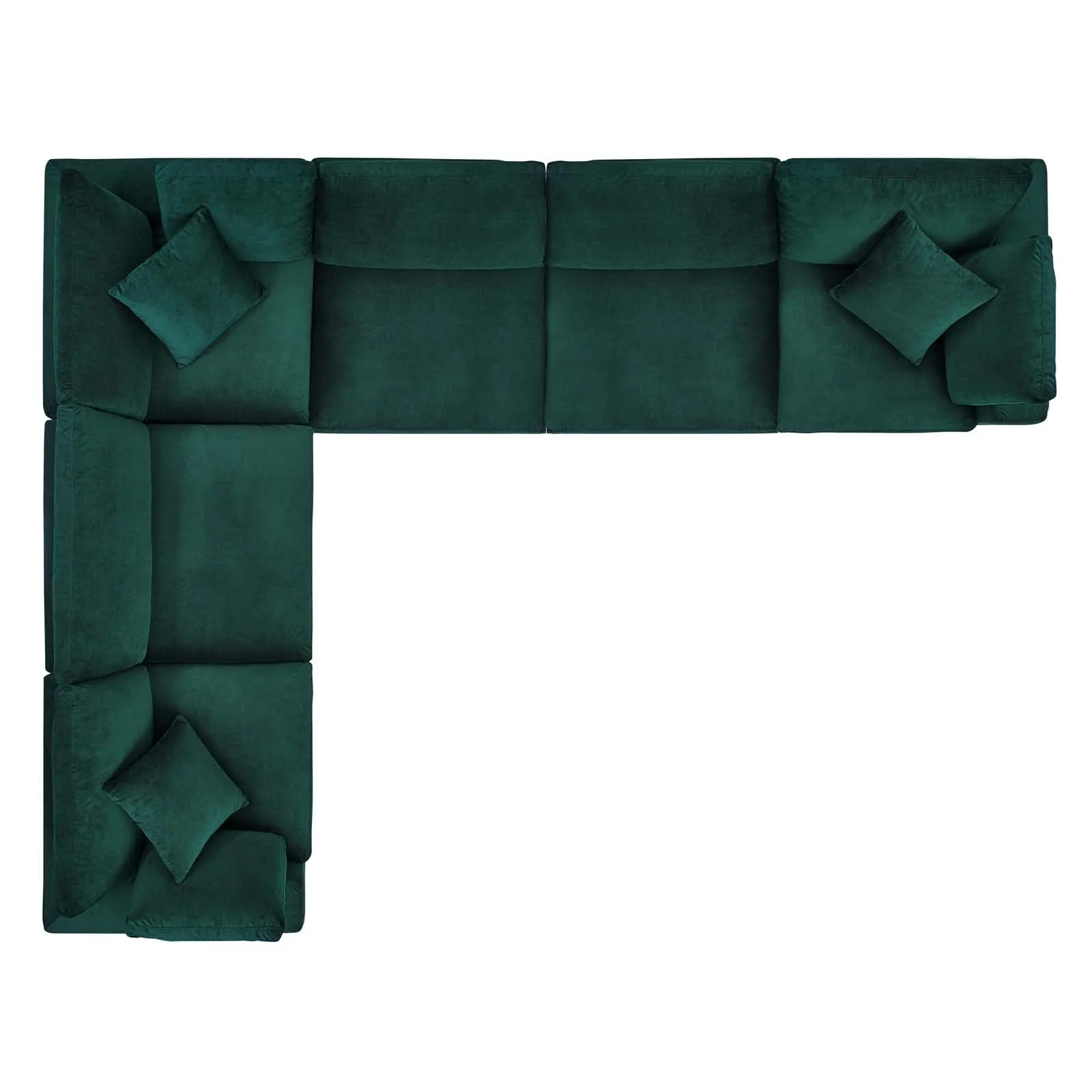 Commix  Down Filled Overstuffed Performance Velvet 6-Piece Sectional Sofa