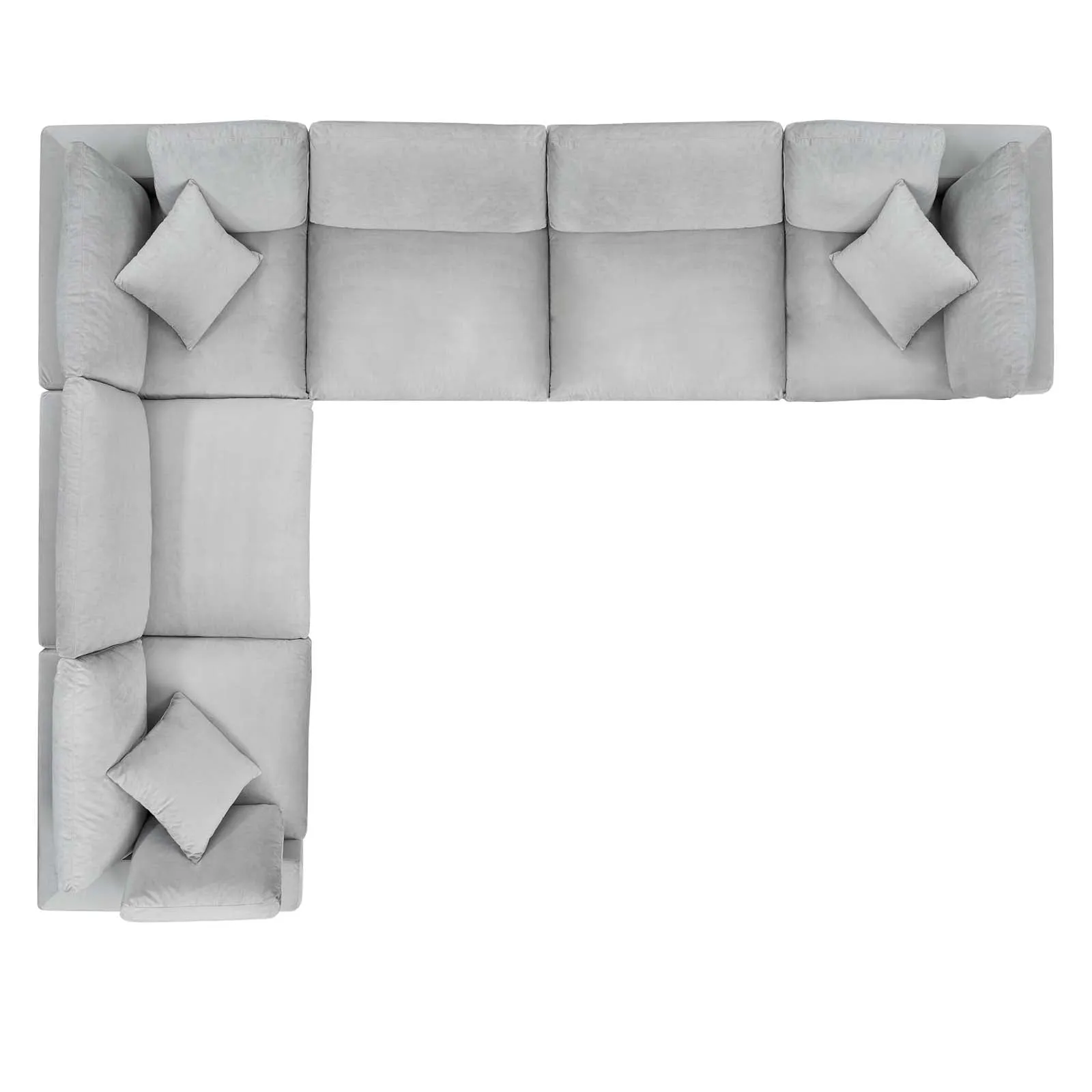 Commix  Down Filled Overstuffed Performance Velvet 6-Piece Sectional Sofa