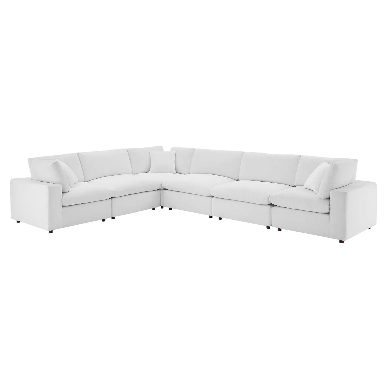 Commix  Down Filled Overstuffed Performance Velvet 6-Piece Sectional Sofa