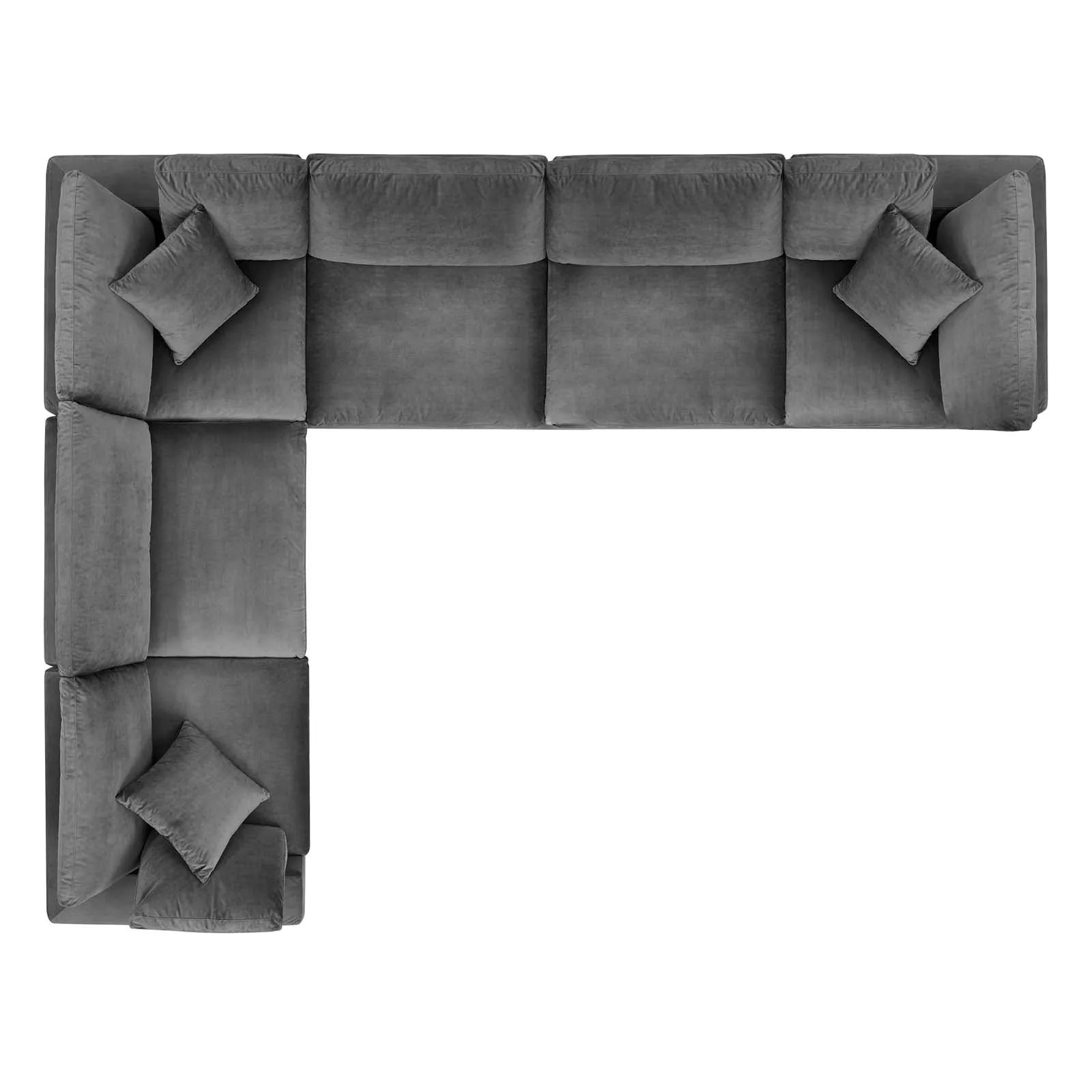 Commix  Down Filled Overstuffed Performance Velvet 6-Piece Sectional Sofa