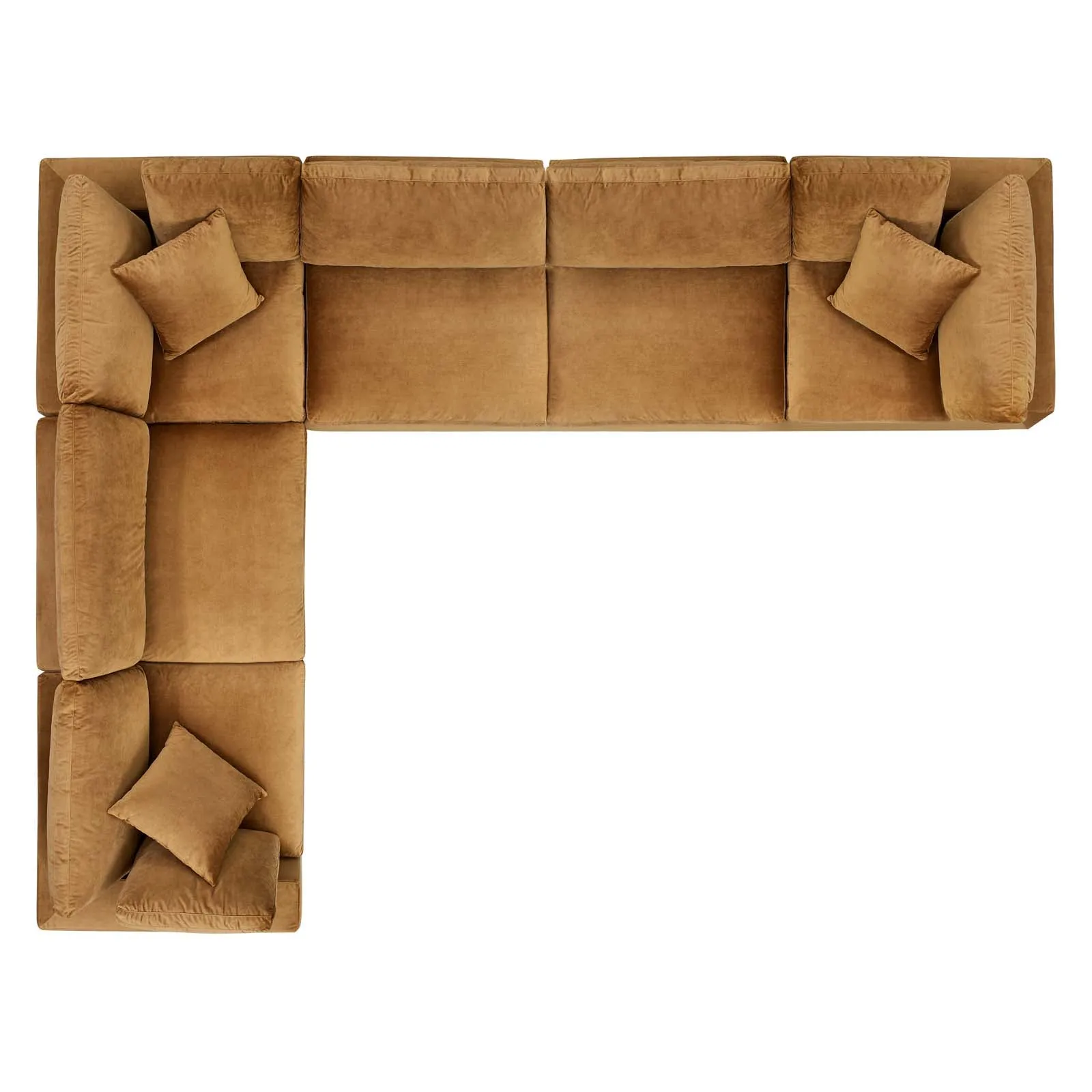 Commix  Down Filled Overstuffed Performance Velvet 6-Piece Sectional Sofa