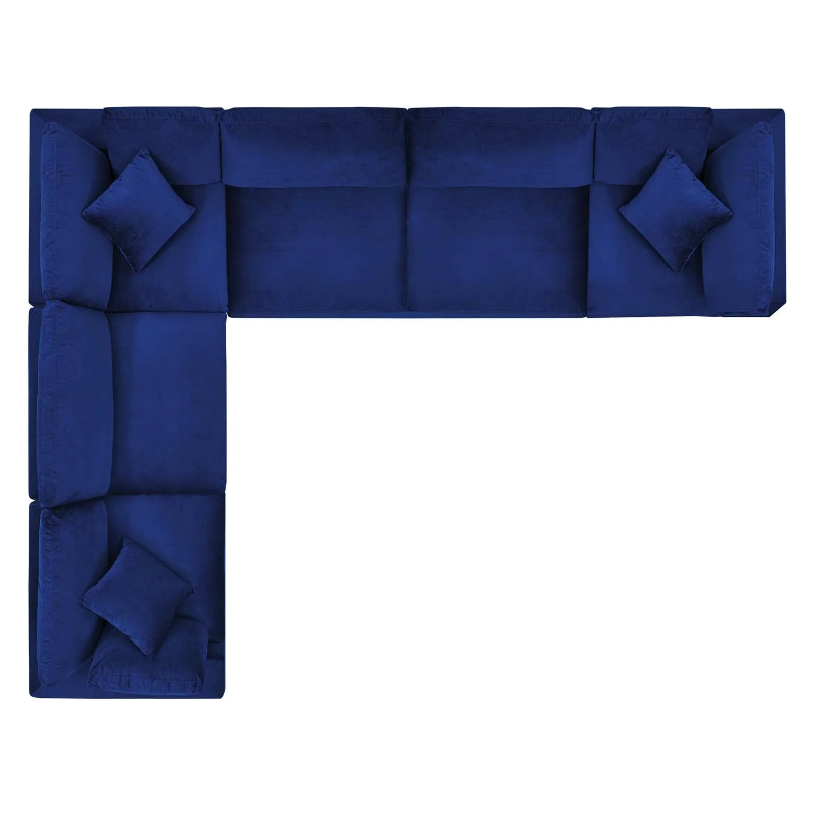 Commix  Down Filled Overstuffed Performance Velvet 6-Piece Sectional Sofa