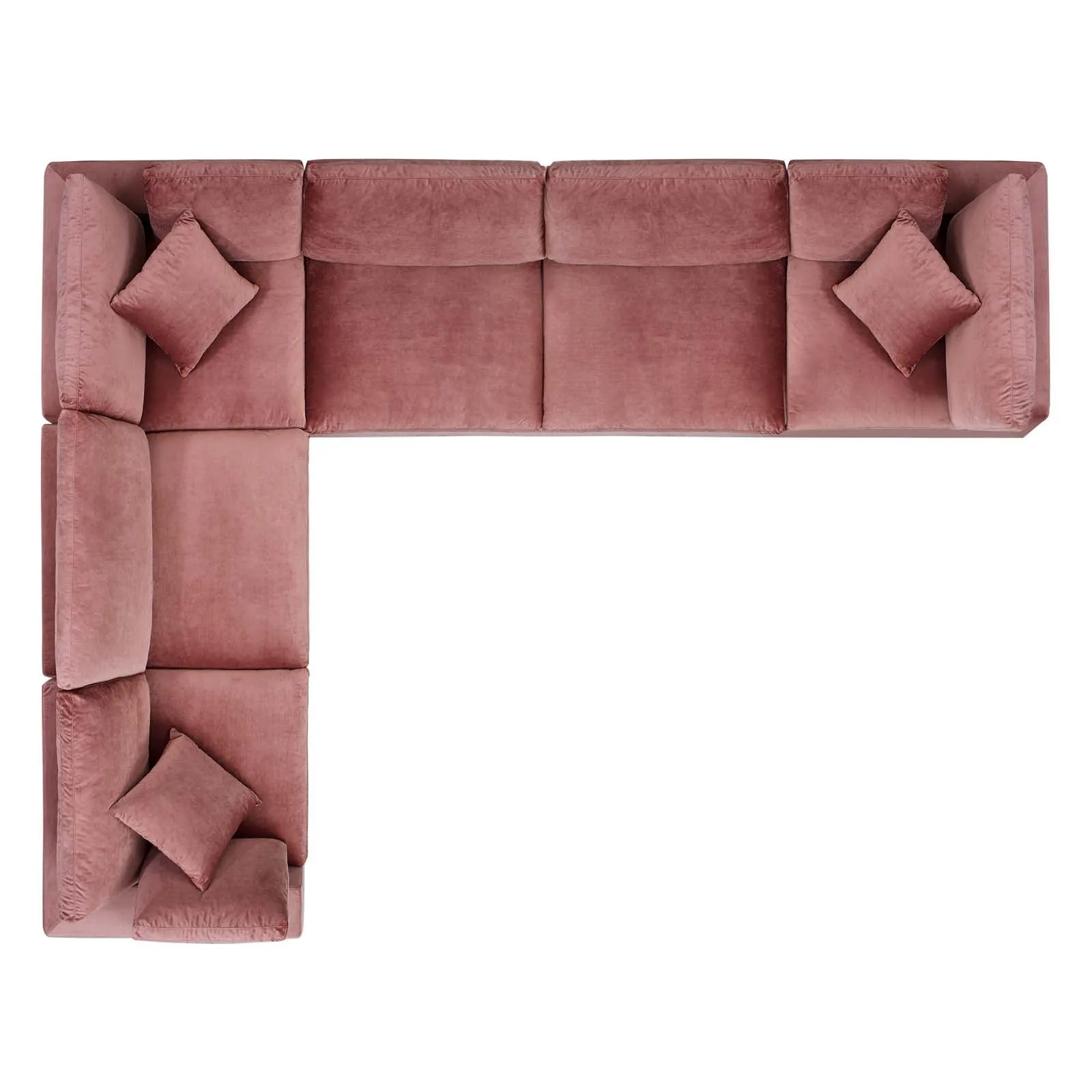 Commix  Down Filled Overstuffed Performance Velvet 6-Piece Sectional Sofa
