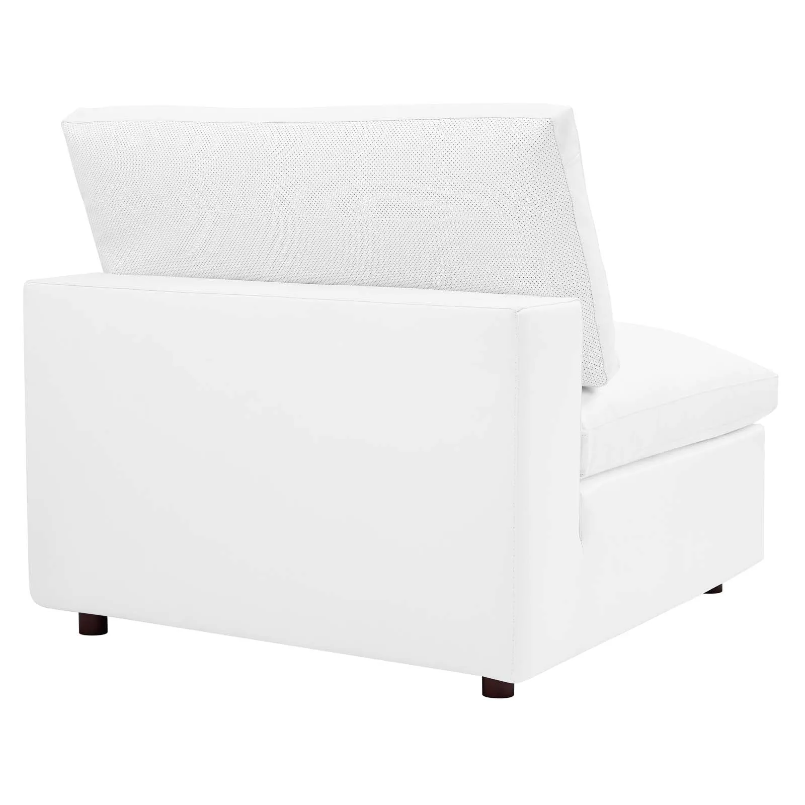 Commix Down Filled Overstuffed Vegan Leather 5-Piece Sectional Sofa White EEI-4920-WHI