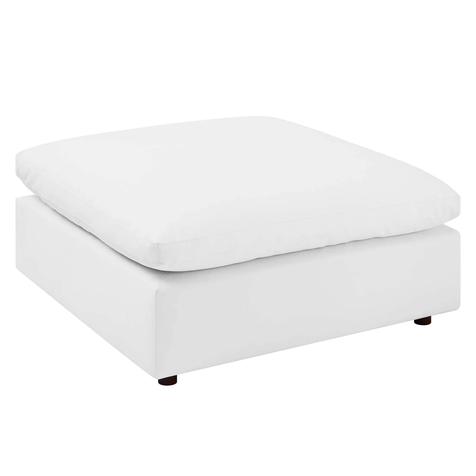 Commix Down Filled Overstuffed Vegan Leather 6-Piece Sectional Sofa White EEI-4918-WHI
