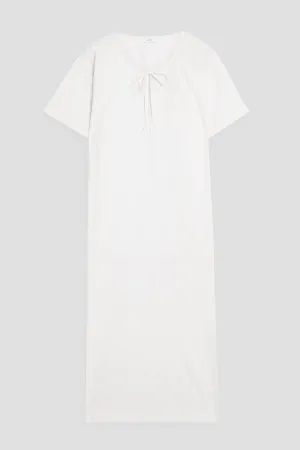 Cotton and poplin midi dress ONIA, white