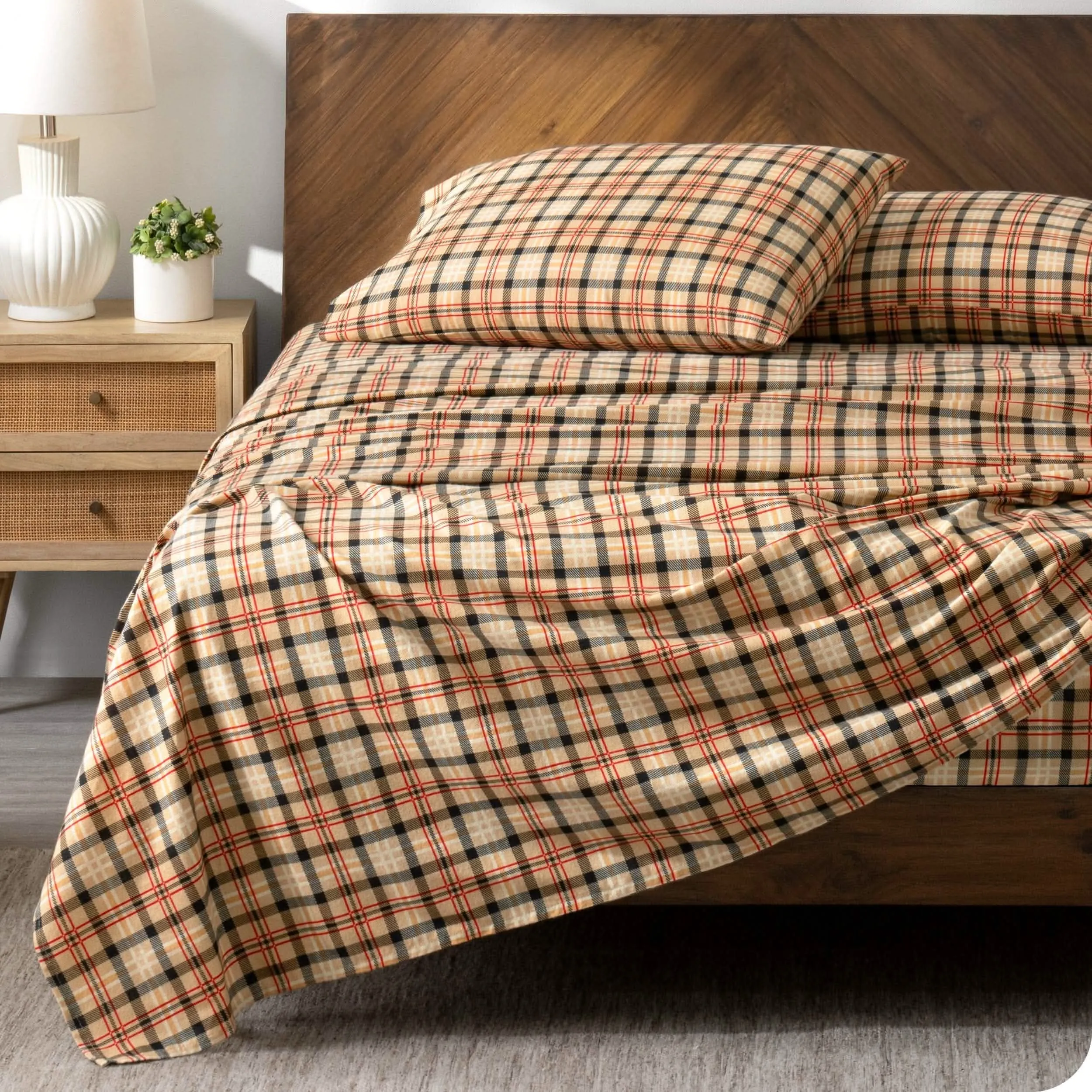 Cotton Flannel Sheet Set - Twin
