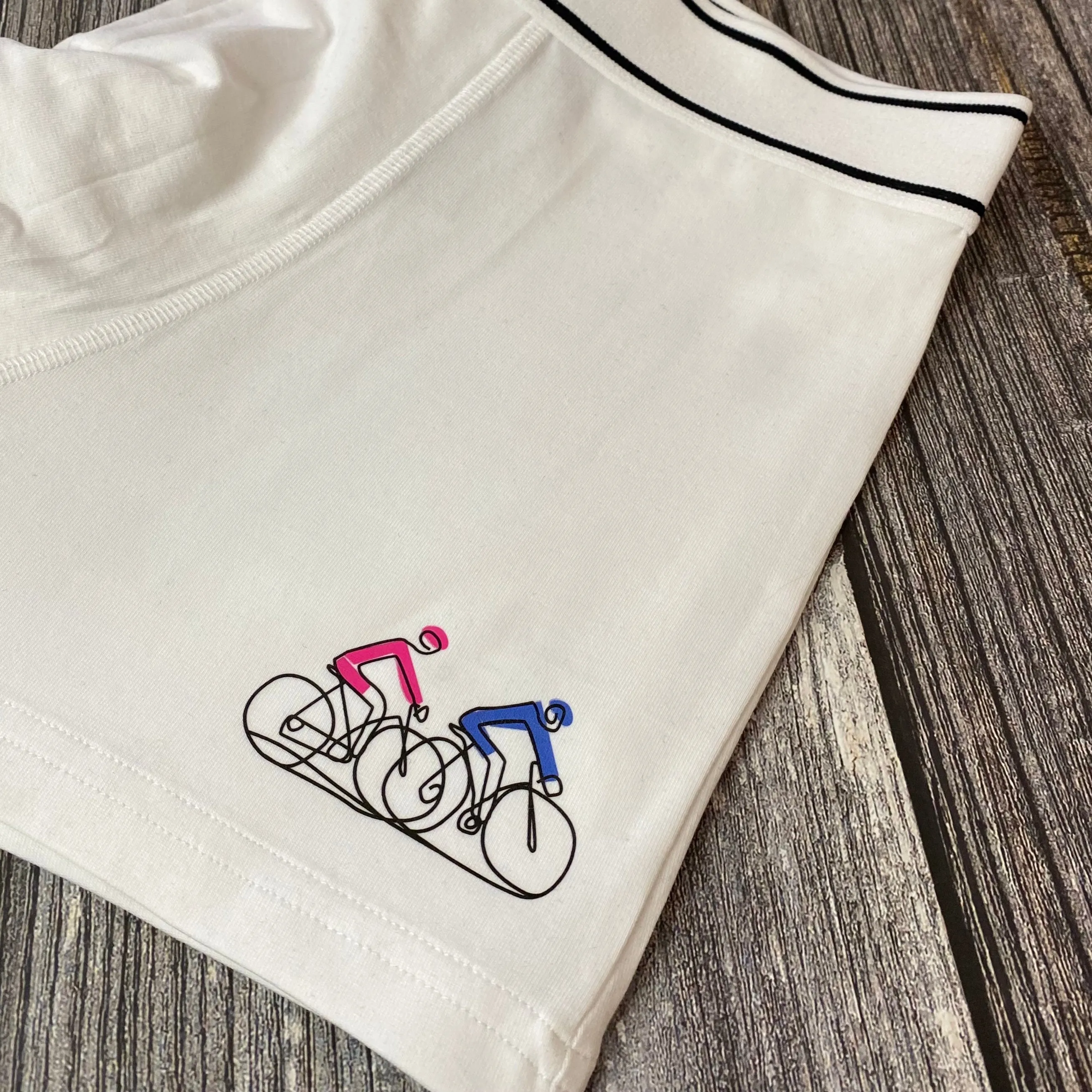Cycling Duo - Mens White Boxer Shorts