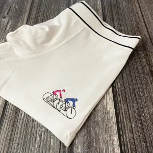 Cycling Duo - Mens White Boxer Shorts