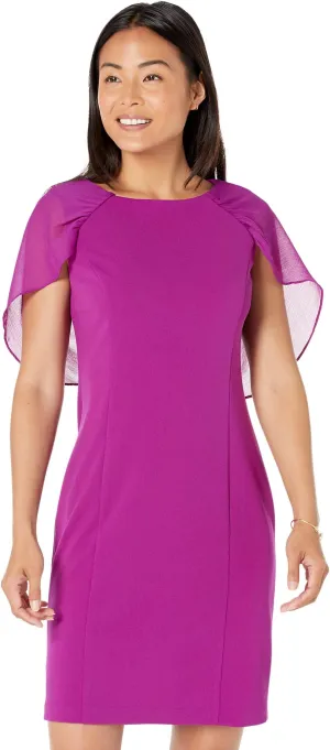 DKNY Sleeveless Cape Dress in Magnolia