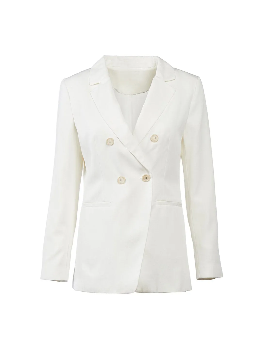 Double Breasted Blazer in Whisper White