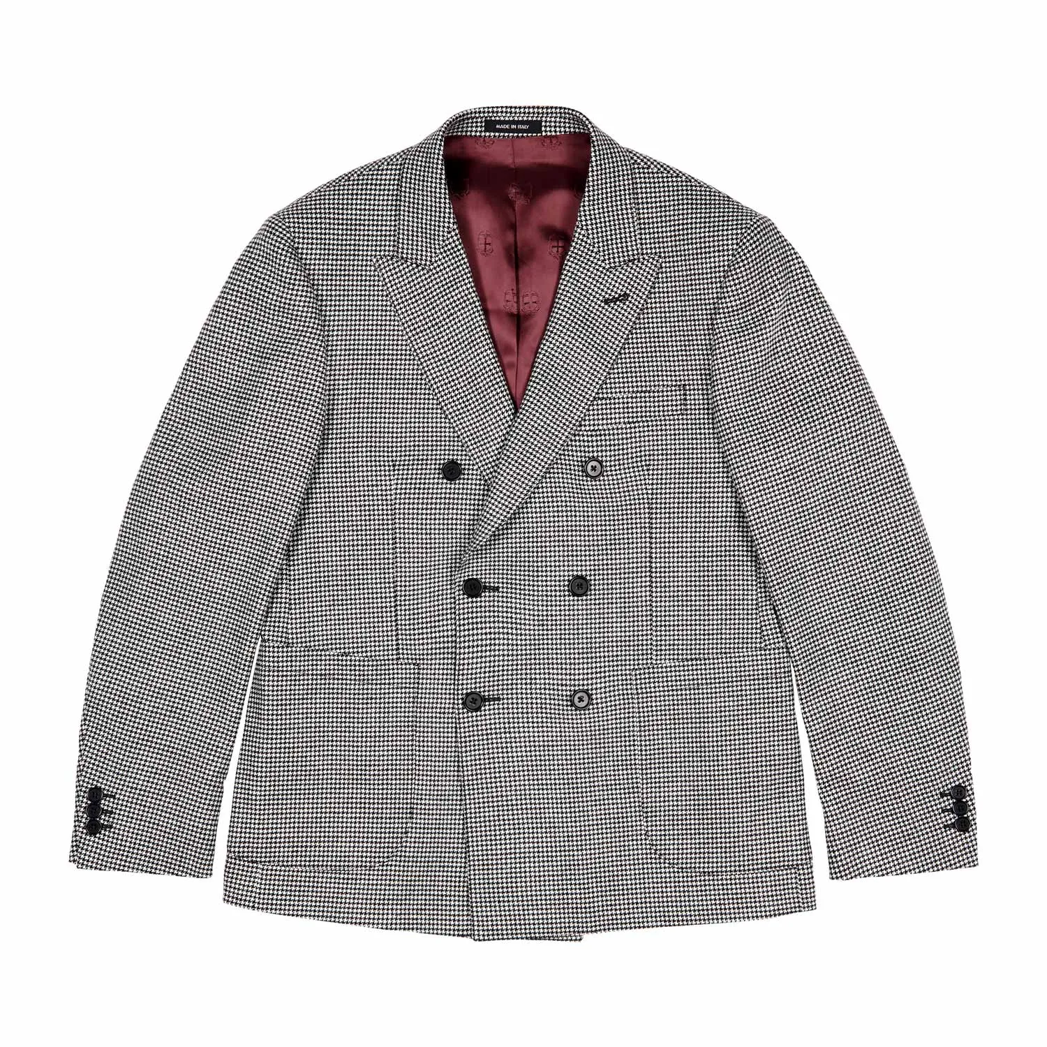 Double Breasted Houndstooth Jacket