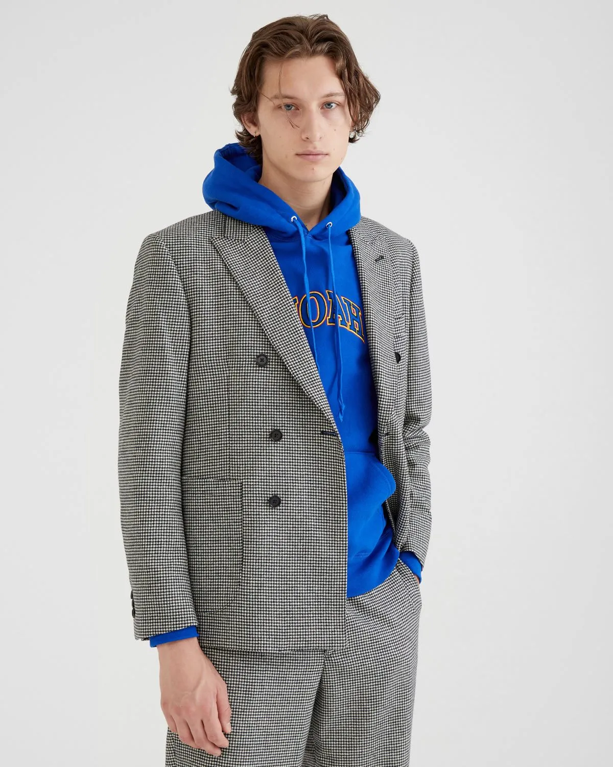 Double Breasted Houndstooth Jacket