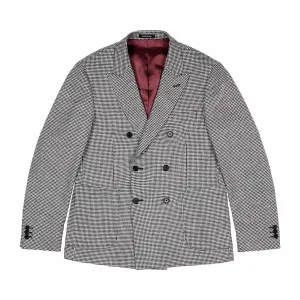 Double Breasted Houndstooth Jacket