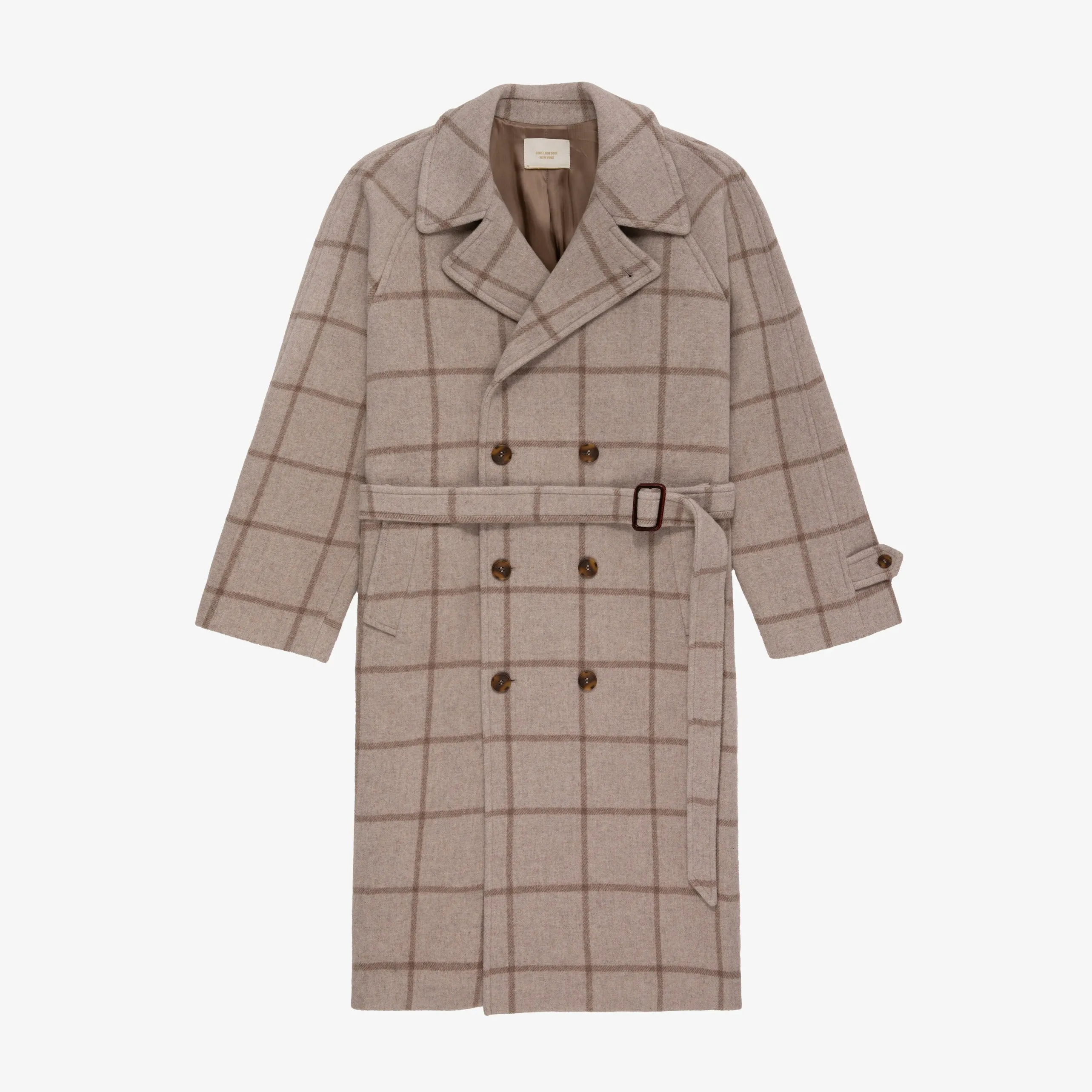 Double-Breasted Windowpane Topcoat