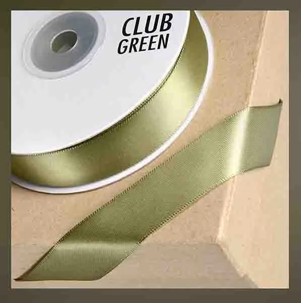 Double Sided Satin Ribbon - Moss Green