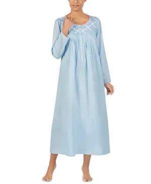 Eileen West Cotton Pintuck Ballet Nightgown, Blue