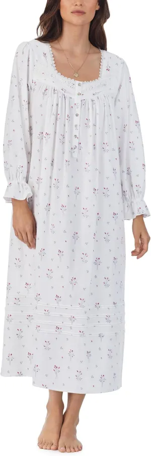Eileen West Long Sleeve Cotton Flannel Ballet Dress in Rosebuds