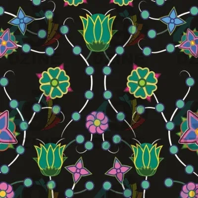 Floral Damask Garden Satin