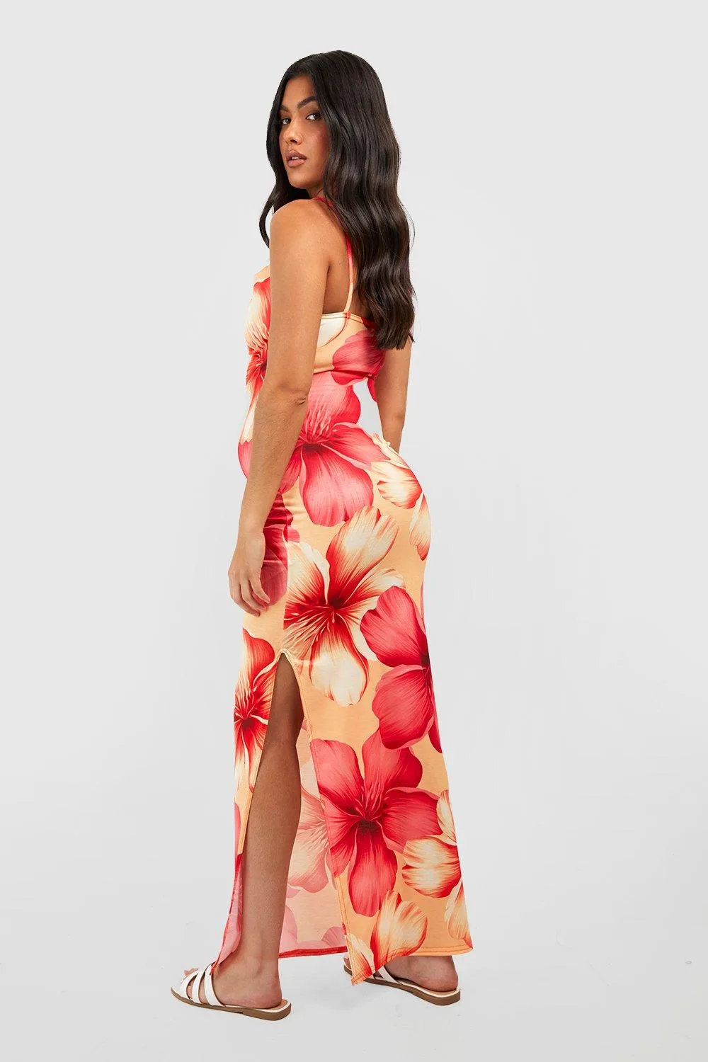 Floral Maxi Dress for Boohoo Materials, Yellow