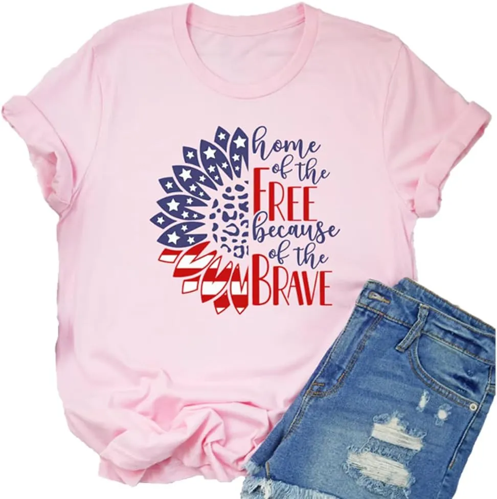 Floral Shirts for Women Boho Wildflower Graphic Workout T Shirts Summer Short Sleeve Nature Tee Tops