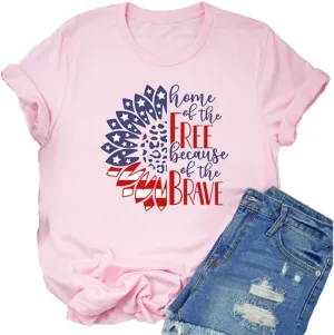 Floral Shirts for Women Boho Wildflower Graphic Workout T Shirts Summer Short Sleeve Nature Tee Tops