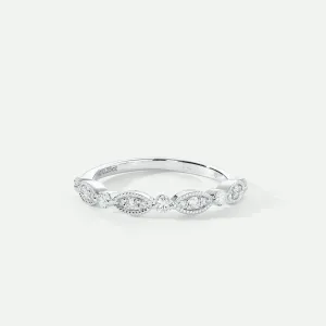 Florence | 18ct White Gold 0.25ct tw Lab Grown Diamond Vintage Wedding Band Ring