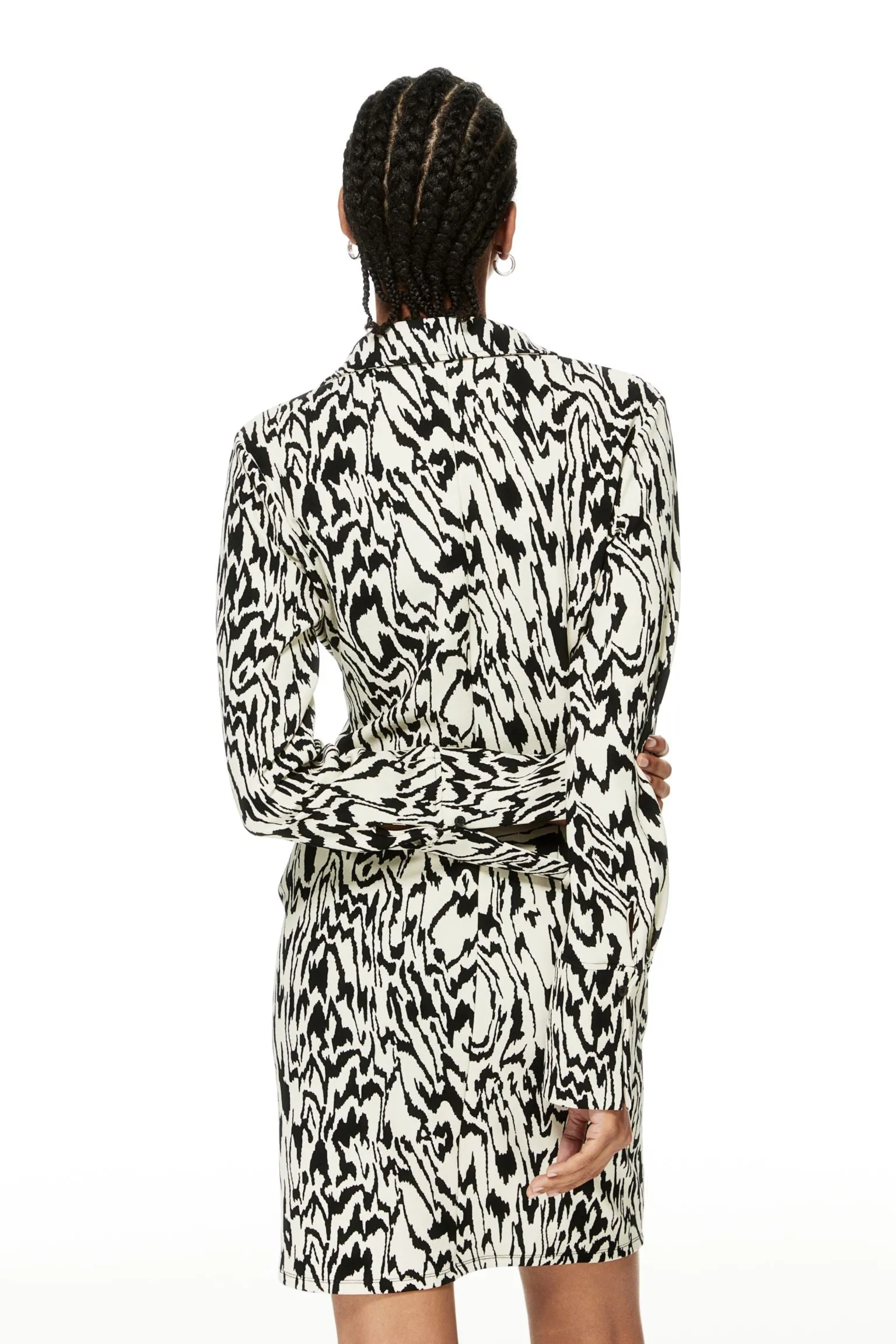 H&M Draped Shirt Dress, Cream/zebra print