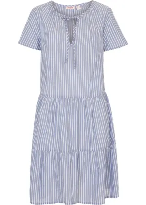 John Baner Jeanswear striped summer tunic dress, blue